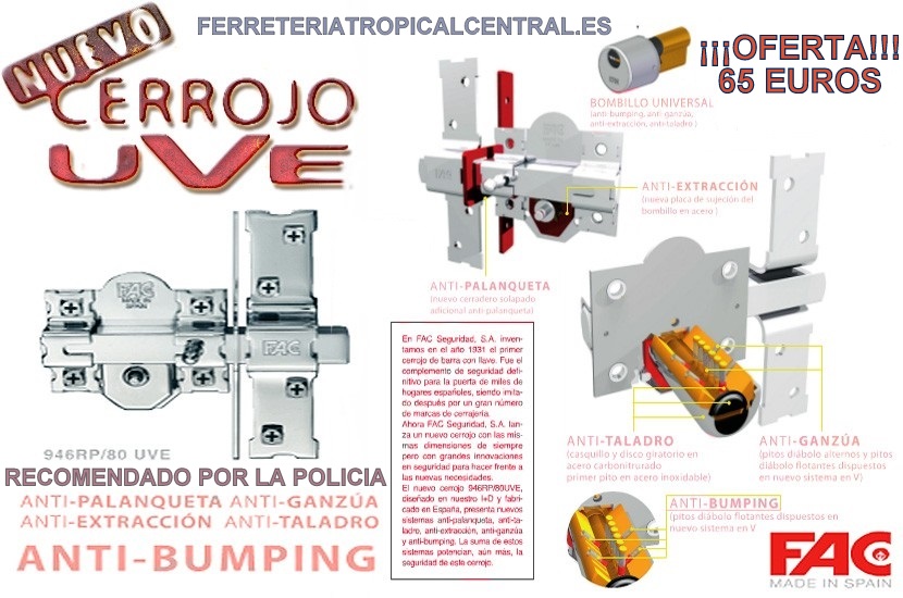 Cerrojo Anti-Bumping 946-RP/80 UVE - FAC
